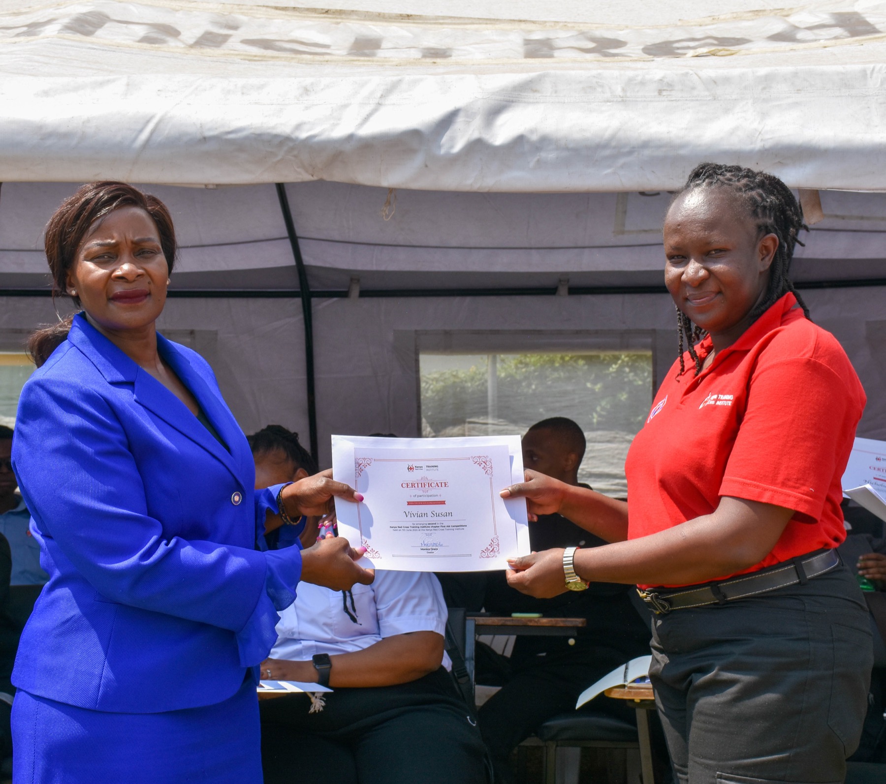 KRCTI student receiving recognition during assembly