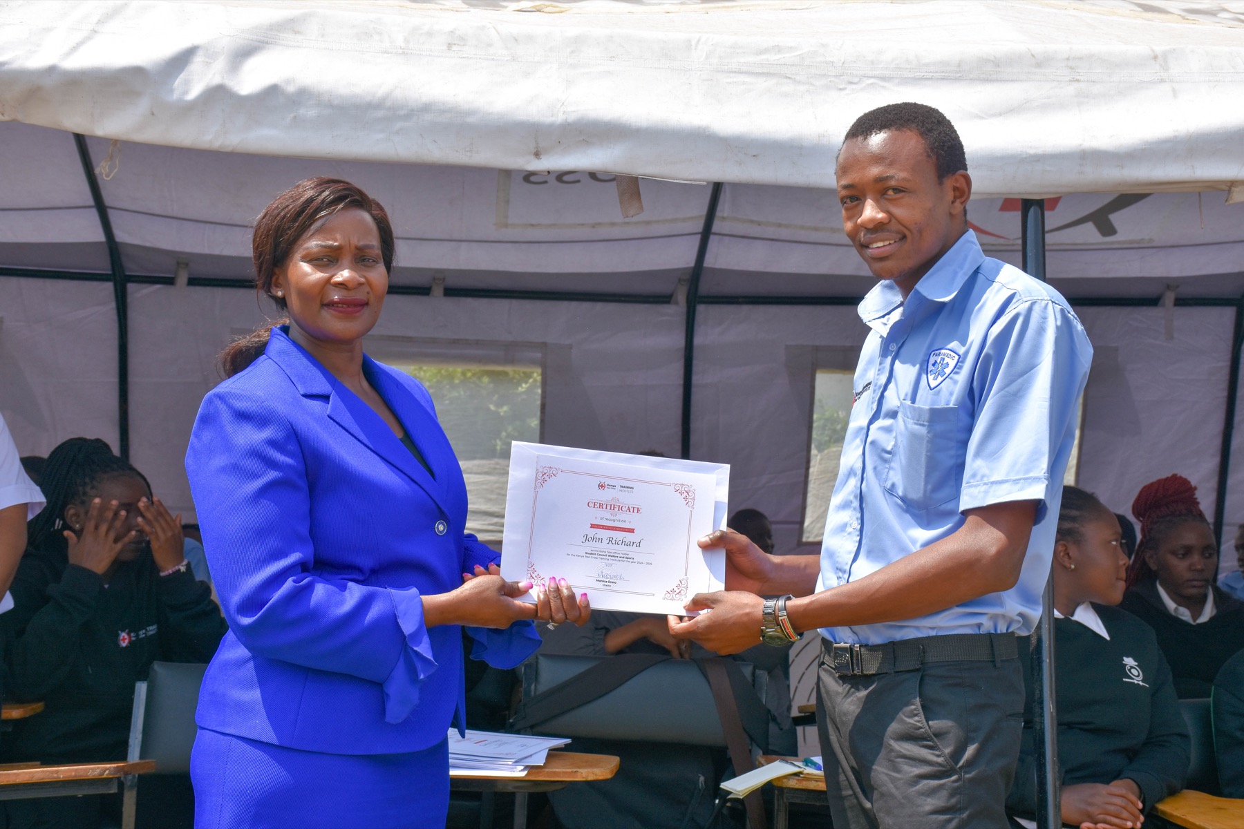 KRCTI student receiving a certificate